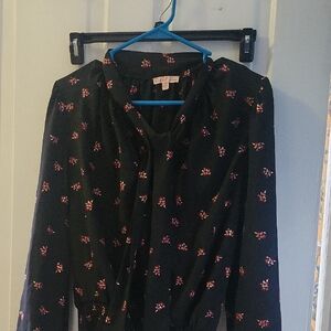 Floral Black Blouse